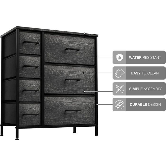 Sorbus Dresser With 6 Faux Wood Drawers Storage Unit Organizer Chest